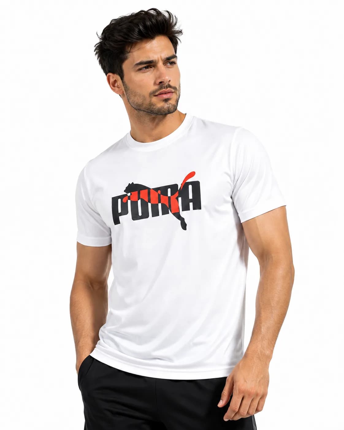 Men's Premium Quality Tee PM with Branded Logo | White — view 2