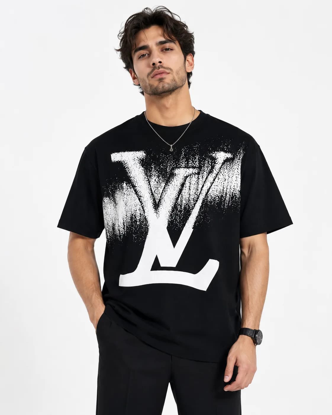 Men's Premium Quality Tee LV with Branded Logo | Black — view 2